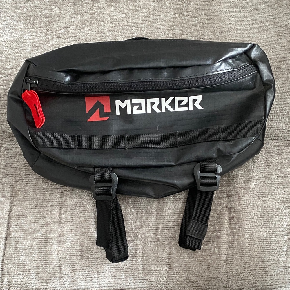 Marker Ski Black Waist Pack with Red Accent